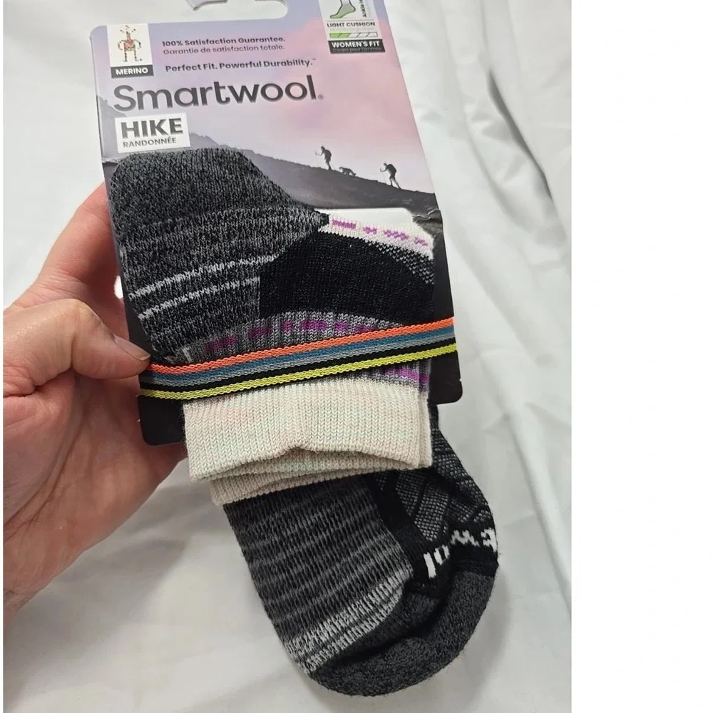 Smartwool Hike Ankle Socks Women S Gray New Light Cushion Merino Wool Striped